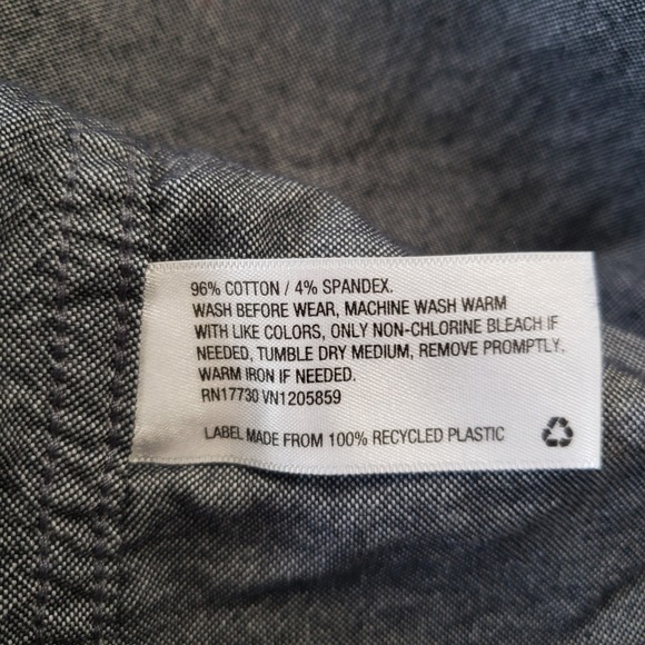 Goodfellow Mens Slim Fit Gray Palm Tree Embroidered Button Down Shirt Large - Picture 5 of 6